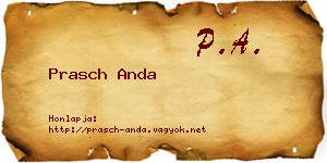 Prasch Anda névjegykártya